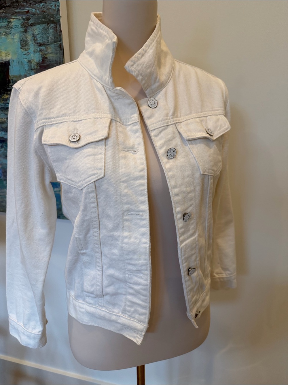 Wifey Embellished White Denim Jacket - Picture 3 of 3